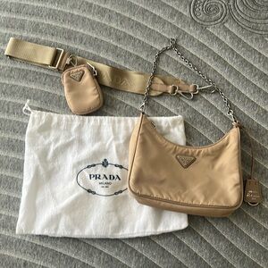 100% Authentic Prada Re-Edition 2005 Nylon Beige